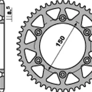 Dokud Zásoby Vydrží PBR zadní řetězové kolečko hliníkové (ERGAL) 489 47 C45 KAWASAKI KX/KXF (řetěz 520) (MADE IN ITALY)